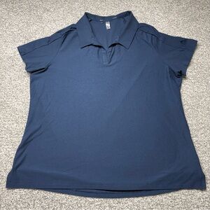 Women’s Adidas Navy Blue‎ Go-to Primegreen Golf Short Sleeve Polo Shirt Size 2XL